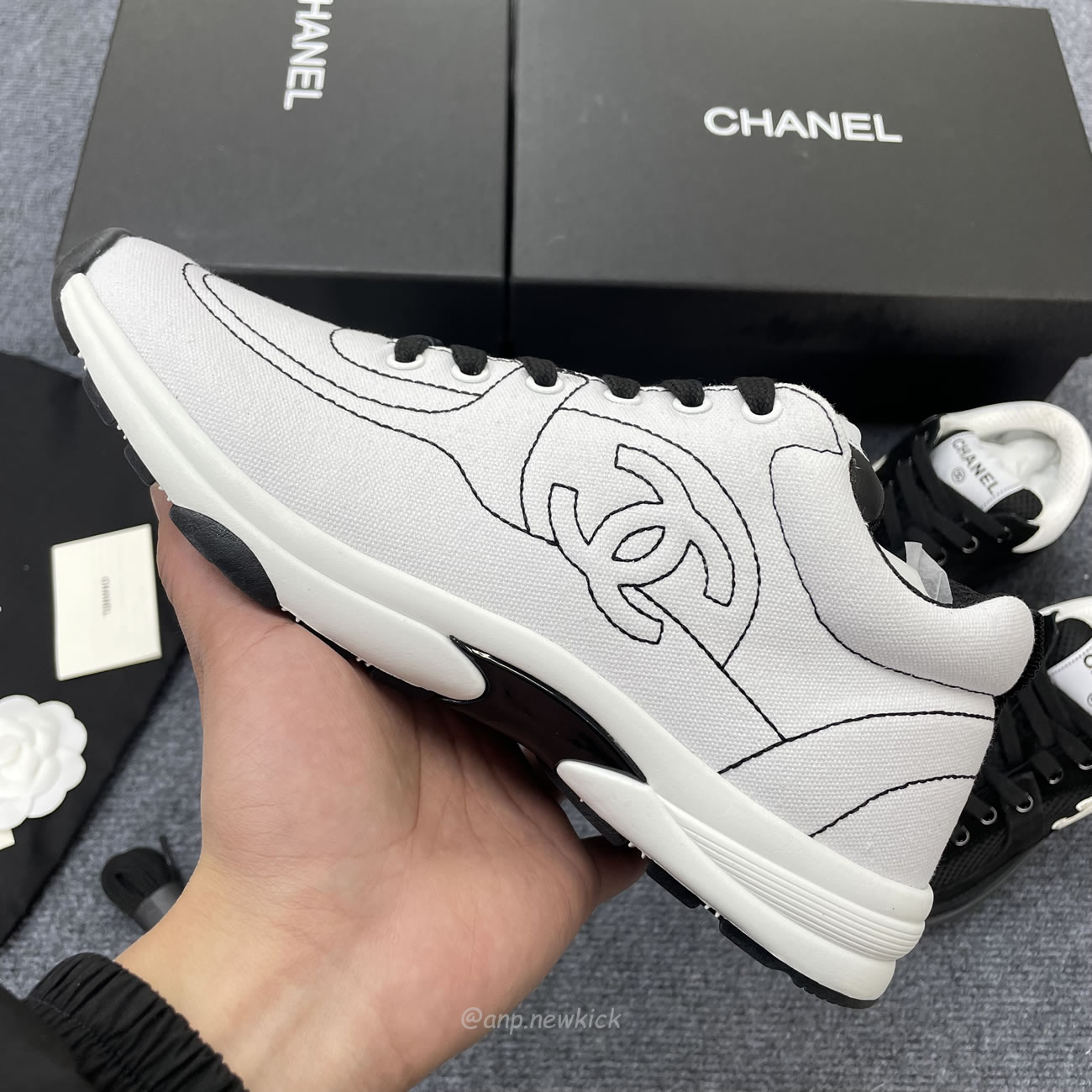 Chanel Low Top Trainer Black White G38299 Y55720 K3845 (6) - newkick.org